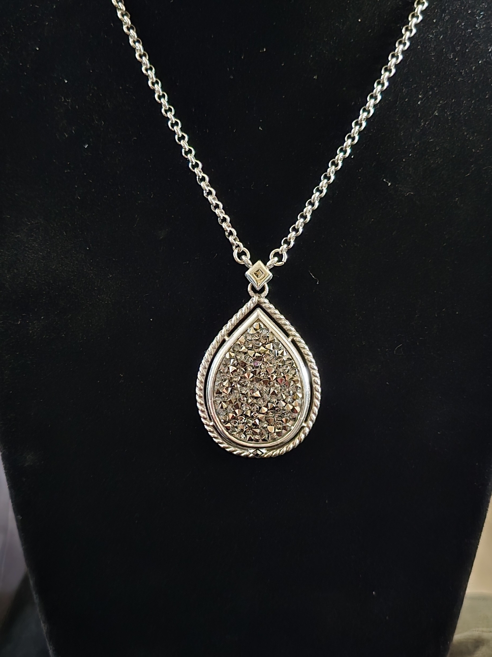 Brighton Crystal Rocks Reversible Teardrop Pendant Necklace